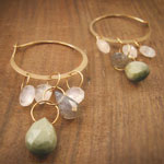 Labradorite and Moonstone Waterfall Earrings by Melissa Joy Manning