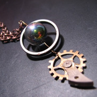 Copper Steampunk Necklace Whizamajig by David Savage