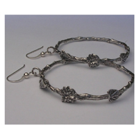 See larger view of these sterling Twig and Leaf Earrings Sterling Twig and Leaf Earrings by Renee Lemoncelli and Robert Hawkins