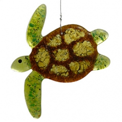 Sea Turtle Fused Art Glass Suncatcher